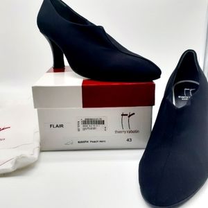 Thierry Rabotin Peach Nero Flair High Heels Black Microfiber Womens Size 13 M 43
